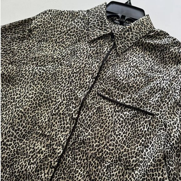 Zara  Leopard Animal Printed Long Shirt Top Woman Size S NEW WITH TAG! - Picture 6 of 9